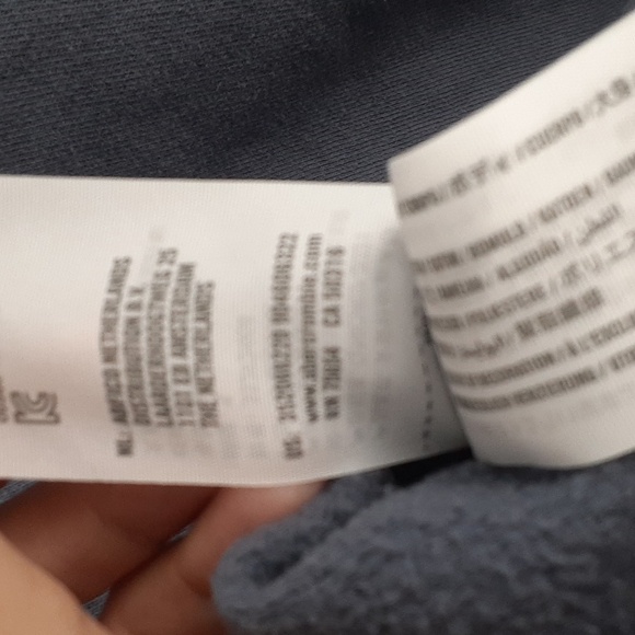 Hollister Blue Gray 3/4 Button Up Cropped Stripe Sweater - Picture 8 of 9